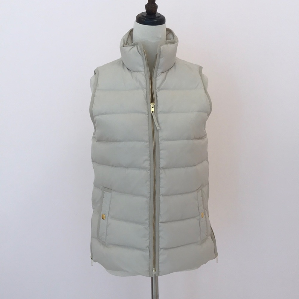 J. Crew Cream Puffer Vest